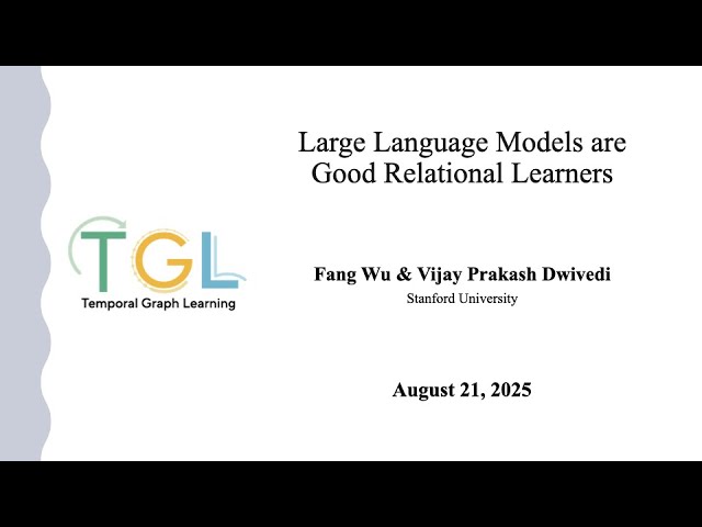 Talk: Large Language Models are Good Relational Learners